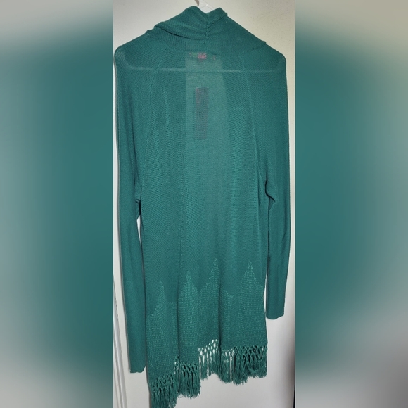 Lilly Pulitzer Teal Fringe Cardigan - Picture 3 of 4